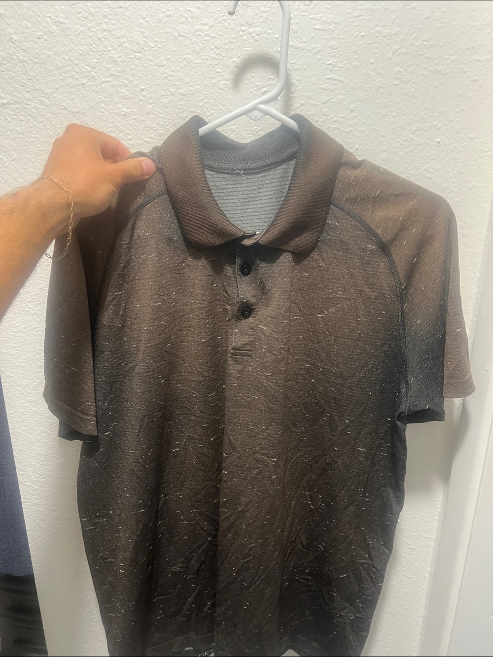 lululemon athletica Men's Brown Short-Sleeve Polo